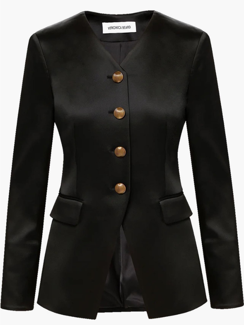 Veronica Beard Cynthia Black Satin Jacket